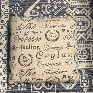 Vintage Script Throw Pillow / Greige
